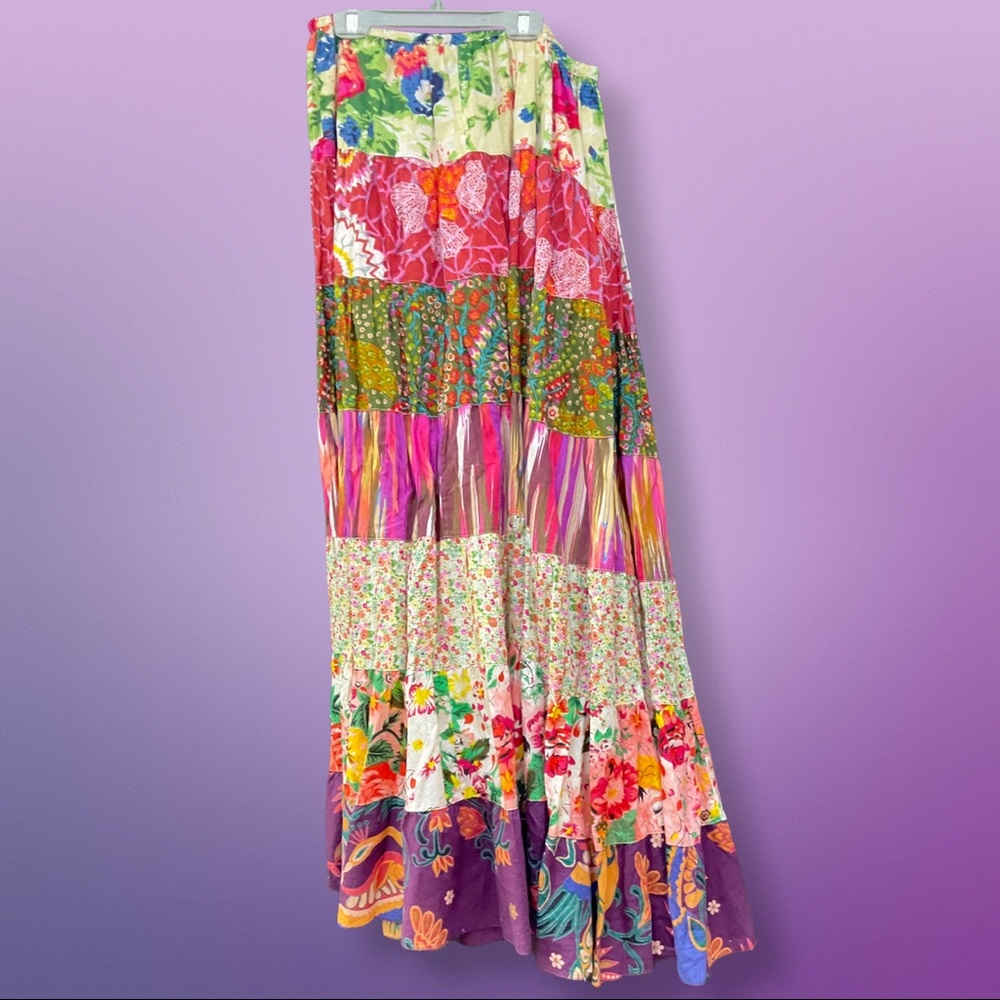 ANTHROPOLOGIE Maxi Floral Patchwork skirt